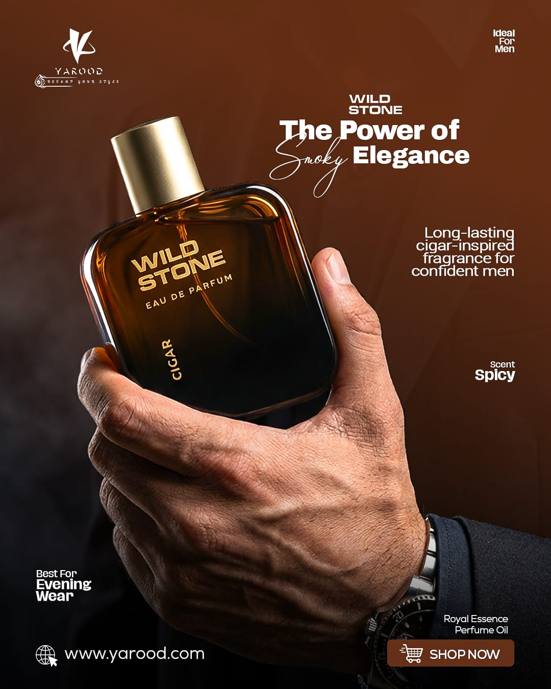 Wild Stone Cigar Eau De Parfum - Premium Men’s Perfume Wild Stone Cigar Eau De Parfum for Men with Spicy and Woody Fragrance in Bangladesh